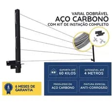 Varal De Roupa Retrátil Parede Muro Apartamento Basculante