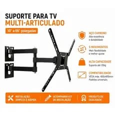 Suporte TV Reforçado 32 40 50 55 65 Polegadas Inclinável Articulado