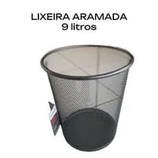 LIXEIRA METAL ARAMADO 9 litros