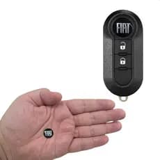 Novo Logo Emblema de Chave Fiat Preto Black 15mm em Aluminio para Strada Uno Mobi Doblo Siena Bravo Punto ***PREMIUM***