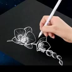 Canetas Gel Branca 0.8mm  2, 5, 12 Unidades Traços Finos Secagem Rápida Ideal Para Artistas E Designers De Sobrancelhas