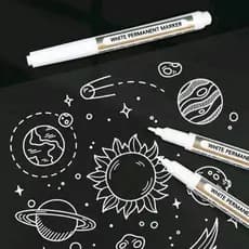 Canetas Acrílicas Brancas  Permanentes Kit 2 | 5 | 10 - Traço Preciso para Artistas artesãos