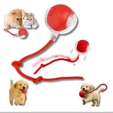 Bola Interativa Automática Inteligente para Cães e Gatos, Cinza, Recarregável,Movimento Automático e Luzes