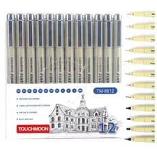 Canetas Nanquim Profissional Fine Point Kit 3 6 ou 12 para Ilustração Lettering Caligrafia Pontas 0.05 a 3.0mm Brush