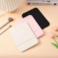 Espelho De Maquiagem Sem Moldura - 1 Peça, Bolsa Portátil Pequena Dobrável, Ideal para Beleza