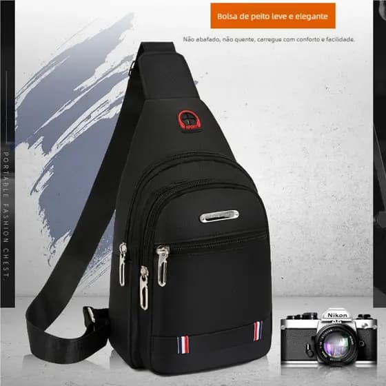 Bolsa Masculina Mochila Transversal - Bolsa de Peito Leve & Versátil