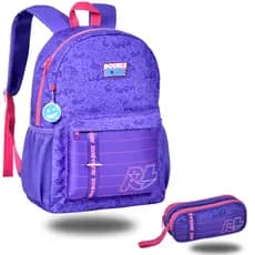 Mochila Juvenil Costas Clio Rafa E Luiz Roxa Meninas Original Escolar