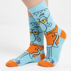 Meia Cano Alto Lula Molusco Colorida Streetwear Skate Meias Criativas Unissex