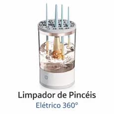 Limpador de Pincéis Elétrico Automático 360° – Lavador de Maquiagem Profissional USB Bivolt
