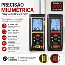 Medidor Distância Laser 40M Digital Alta Precisão LCD Área Volume Nível Profissional