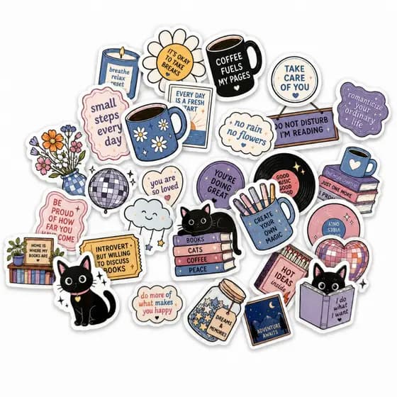 30 Adesivos Aesthetic Book Lover Livros Scrapbook Stickers