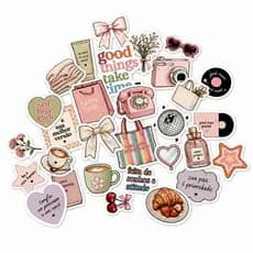 30 Adesivos Aesthetic Girlhood Garotas Feminino Livros Scrapbook Stickers
