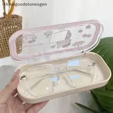 [Trêsgoodstonesgen] Estojo De Óculos Transparente Kawaii Hello Kitty De Desenho Animado Caixa De Armazenamento De Sol Pa