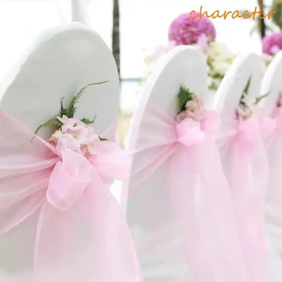 Personagem 5pcs Faixas De Cadeira De Organza Nó , Laços Com De Arco De 275 Cm , Pura