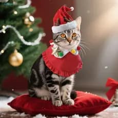 Coleira Ajustável Para Pescoço De Animais De Estimação , Roupas De Elfo De Natal , Conjunto Festivo De Fantasia De Gato