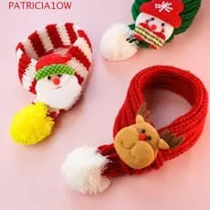 PATRICIA1OW Lenço De Natal Para Gatinhos E Cachorrinhos , Malha Quente Animais De Estimação Elk Papai Noel , Lã