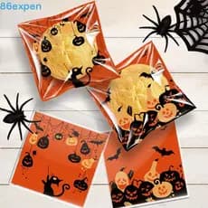 EXPEN1 100 Unidades De Sacos De Doces De Halloween , Plástico Autoadesivos Para Ou Travessuras , Série
