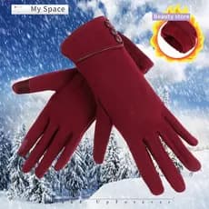 MY Touch Screen Luvas Moda Engrossar Inverno Quente Plus Veludo