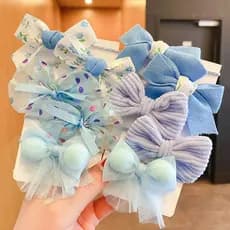 Conjunto De Ferramentas De Estilo Flor Bowknot Elásticos Laços De Cabelo Para Menina Crianças Chapelaria L8b5