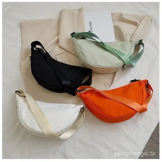 Bolsa Transversal de Nylon para Mulheres 2025 Nova Tendência Bolsa Dumpling Leve Pequena Bolsa de Ombro Bolsa de Axila S