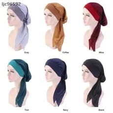 [ljc] Lenço De Cabeça Feminino Para Quimioterapia , Chapéu Perda De Cabelo , Turbante Pré-Amarrado , Novo [BR]