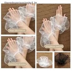 Novo Estilo 1 Par De Arte De Unha Tule Falso Plissado Manguito Foto Fundos Para Fotografia De Unhas Dicas Exibir Embelez