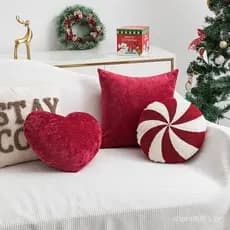 Almofada De Natal Almofadas Ano Novo Decoração Vermelha De Quarto Cabeceira