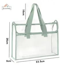 [Scarlett] Sacola Portátil De Grande Capacidade Bolsa De Arquivo Transparente Livro Didático Armazenamento De Livros De