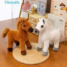 NEDFS Boneca De Pelúcia Em Pé , Brinquedos De Pônei Juba Longa , Brinquedo Cavalo De Desenho Animado Fofo De Simulação