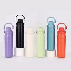 Garrafa Térmica Em Aço Inox Novo Copo De Água Esportivo Estilo Americano Com Alça De Aço Inox 1100ml