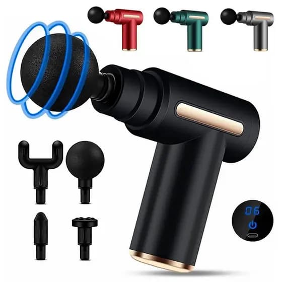 Massageador Profissional Elétrico 6 Velocidades Display LED Dores no Corpo Pós Treino Muscular