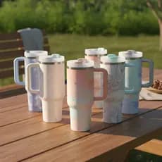 Copo Caneca Termica 1200ml Nuvens E Marmorizados