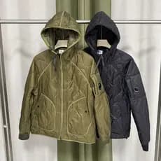 CPCOMPANY Jaqueta acolchoada leve com capuz e diamante masculina e feminina máquina de ferramentas minimalista