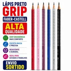 Kit 10 Lápis Grafite 2B Faber Castell Grip Triangular Ergonômico Escolar Original