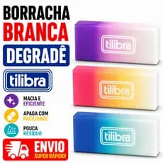 Borracha Tilibra Shades Degradê Escolar Macia Não Mancha Papel Apaga Lápis Original