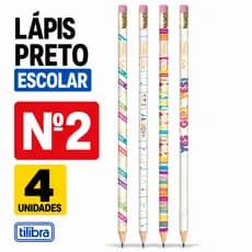 Lápis Preto Escolar Tilibra Be Nice Nº2 Com Borracha Grafite Macio Resistente Escrita Envio Rápido