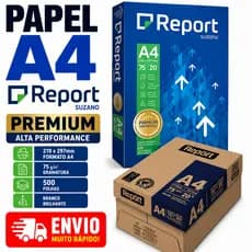 Papel Sulfite A4 75g Report Premium 500 Folhas Branco Impressora Laser Jato de Tinta Original