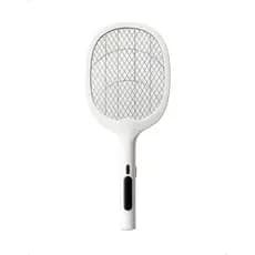 Raquete Elétrica Recarregável USB-C Mata Mosquito Pernilongo Dengue Com Base de Mesa UV