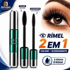 Rimel ​Máscara de Cílios 4D Prova D'água Efeito Cílios Postiços Rímel 2 em 1 Alonga Define Volume Longa Duração Promoção