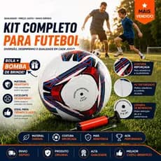 Bola de Futebol Costurada N°5 Kit Completo com Bomba de Encher Brinde Campo Society Treino Diversão Garantida