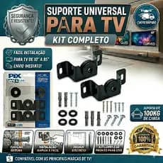 Suporte Universal Televisão Fixo PIX 10 100 Polegadas Gamer Monitor Reforçado Aço Carbono 80kg Tv Promoção Smart 4K