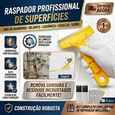 kIT Raspador De Limpeza Multiuso Remove Tinta Cola Vidro E Piso + 3 Lâminas de Brinde Limpa Vidro Estilete Chão