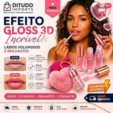 Lip Gloss 3D Boca Perfeita Coração Com Asinhas Brilho Labial Kit Fofo Chaveiro Feminino Tendência Acessório De Bolsa
