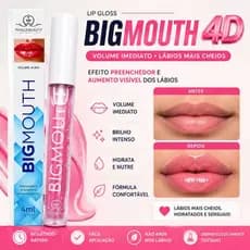 Lip Gloss Big mouth Original - Phállebeauty Lip Gloss de Aumento Labial Volume Efeito Espelhado Efeito Plump Maquiagem
