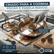 Escova Limpa Panela 3 em 1 Limpa Grelhas Churrasqueira e Fogão Profissional Raspador Aço Inox Removedor Gordura Pesada