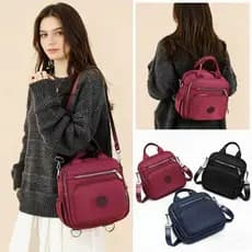 Bolsa feminina impermeável de nylon, conversível em mochila tiracolo leve 3 em 1 2026 novo