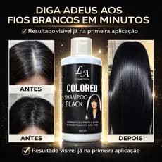 Shampoo Escurecedor Cabelos Brancos Preto Natural 300ml Sem Amônia Tonalizante Efeito Imediato