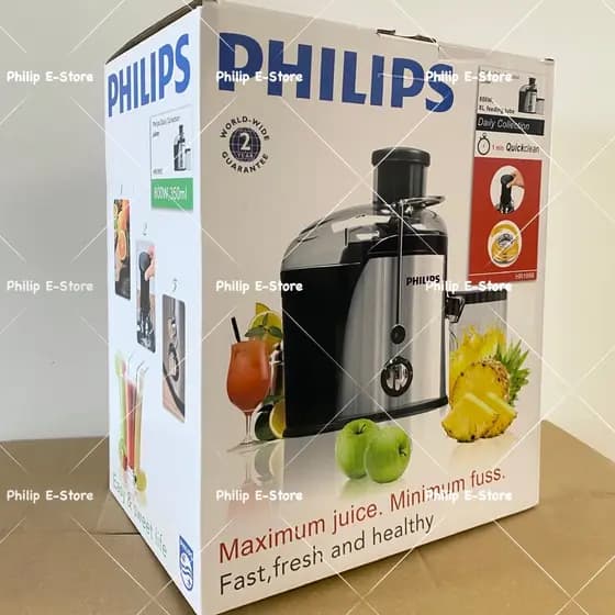 Espremedor Philips HR1866 800 W - Espremedor lento 99% de fruta fresca - 350 ml / Espremedor Philips em aço inoxidável