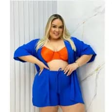 Saida de praia conjunto praia plus size