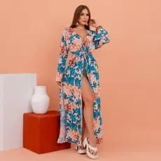 Saída de praia longa Saida de praia estampada moda praia